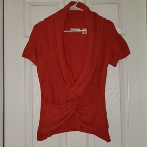Orange Short Sleeve Sweater